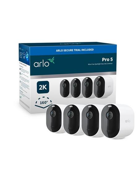 Arlo Pro 5 - Langaton valvontakamerajärjestelmä - 4 kameraa - Valkoinen
