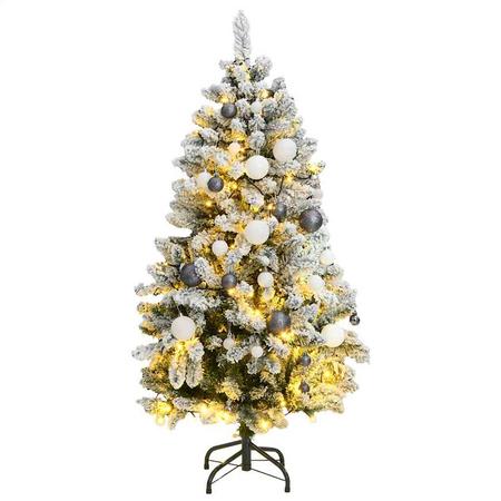 vidaXL Tekojoulukuusi saranoilla 150 LED-valoa ja joulupalloa 120 cm