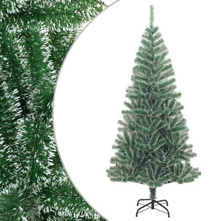 vidaXL Tekojoulukuusi lumihuurteella vihreä 210 cm