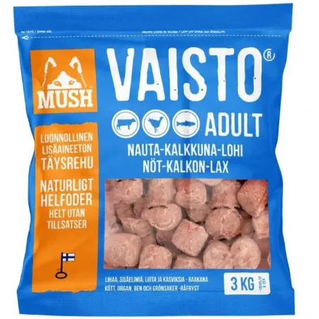 MUSH Vaisto Sininen nauta -kalkkuna-lohi koiran raakaruoka