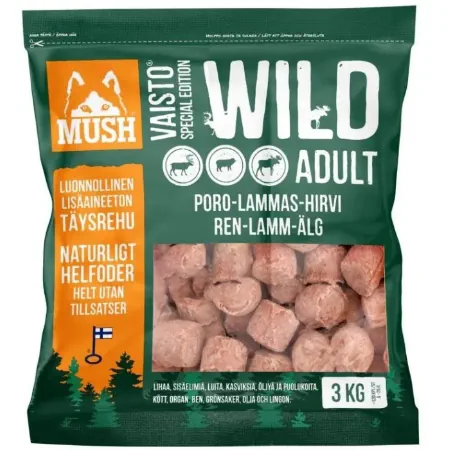 MUSH Vaisto Wild Poro-lammas-hirvi raakaruoka koiralle