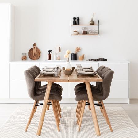 Veini-Keto 6-hengen ruokailuryhmä lakattu tammi/taupe Monza