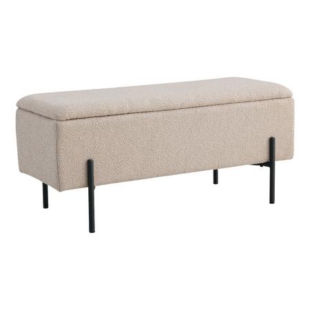 House Nordic Watford penkki säilytystilalla 100x36 cm beige HN1233, mustat jalat