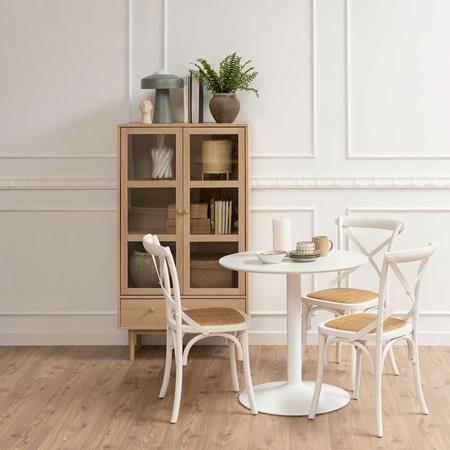 Aston vitriini 80x40x145 cm valkoöljytty tammi