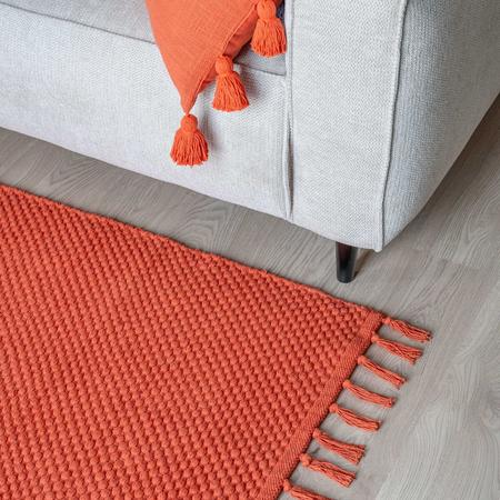 Pompula puuvillamatto 60x90 cm tumma oranssi