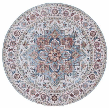 Ronda matto 160 cm pyöreä sini/ruskea