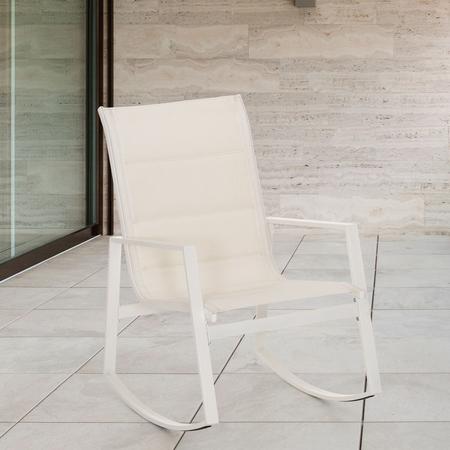 4Living Malaga puutarha keinutuoli valkoinen