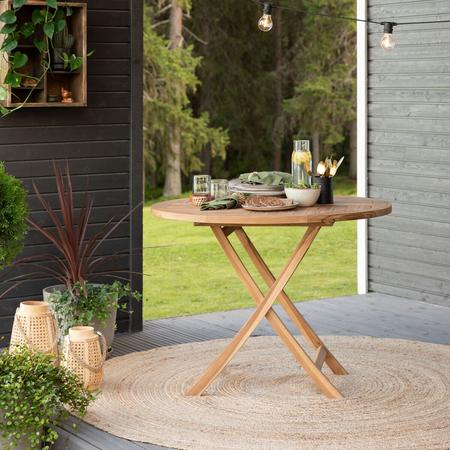 House Nordic Oviedo pyöreä tiikki puutarhapöytä Ø100 cm