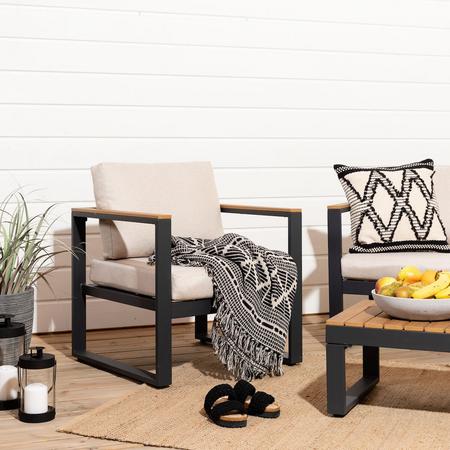 Aava nojatuoli antrasiitti, hiekka pehmusteet