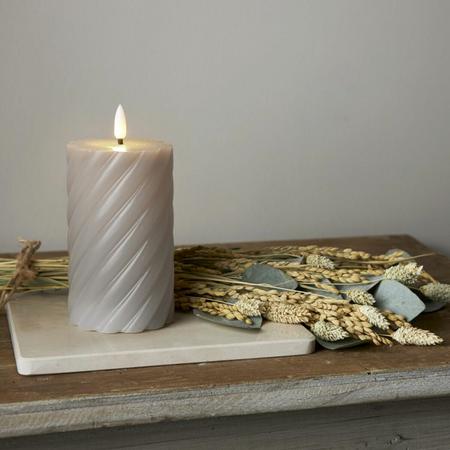 Star Trading Flamme Swirl LED-kynttilä 15 cm harmaa