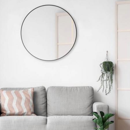 M&M Britta pyöreä peili Ø80 cm musta