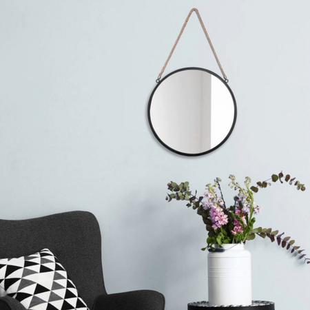 M&M Nina pyöreä peili Ø40 cm musta narulla