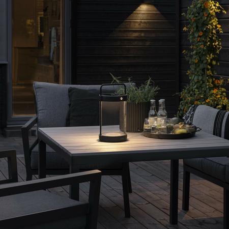 Konstsmide Crotone aurinkokenno/ladattava lyhtyvalaisin musta