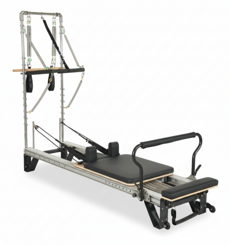 Cuore Pilates -reformer alumiinitornilla: säädettävä vastus, kevyt ja helppo kuljettaa