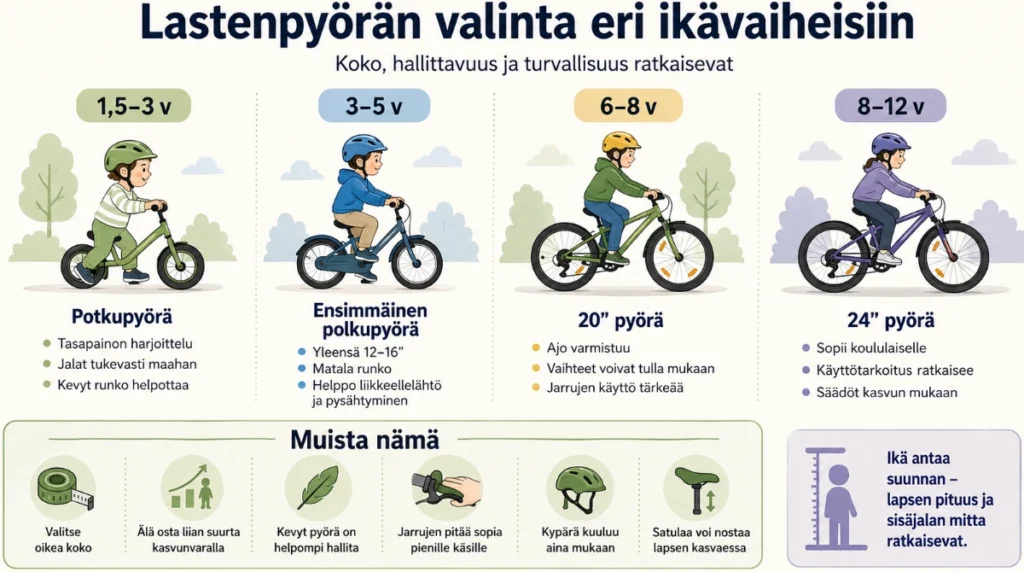 Lastenpyörän valinta iän mukaan