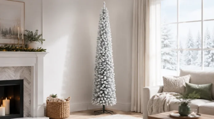 vidaXL Ohut tekojoulukuusi jalustalla ja lumihuurteella 270 cm PVC arvostelu