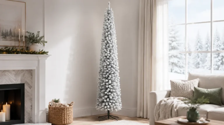 vidaXL Ohut tekojoulukuusi jalustalla ja lumihuurteella 270 cm PVC arvostelu